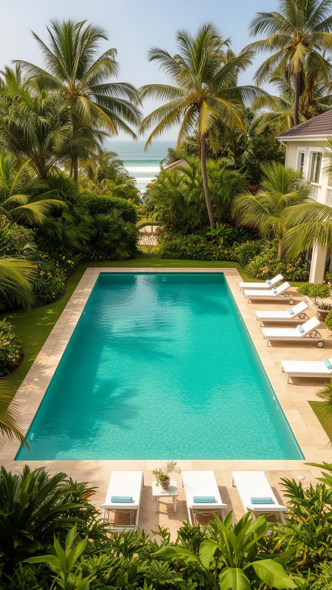 Coastal villa pool