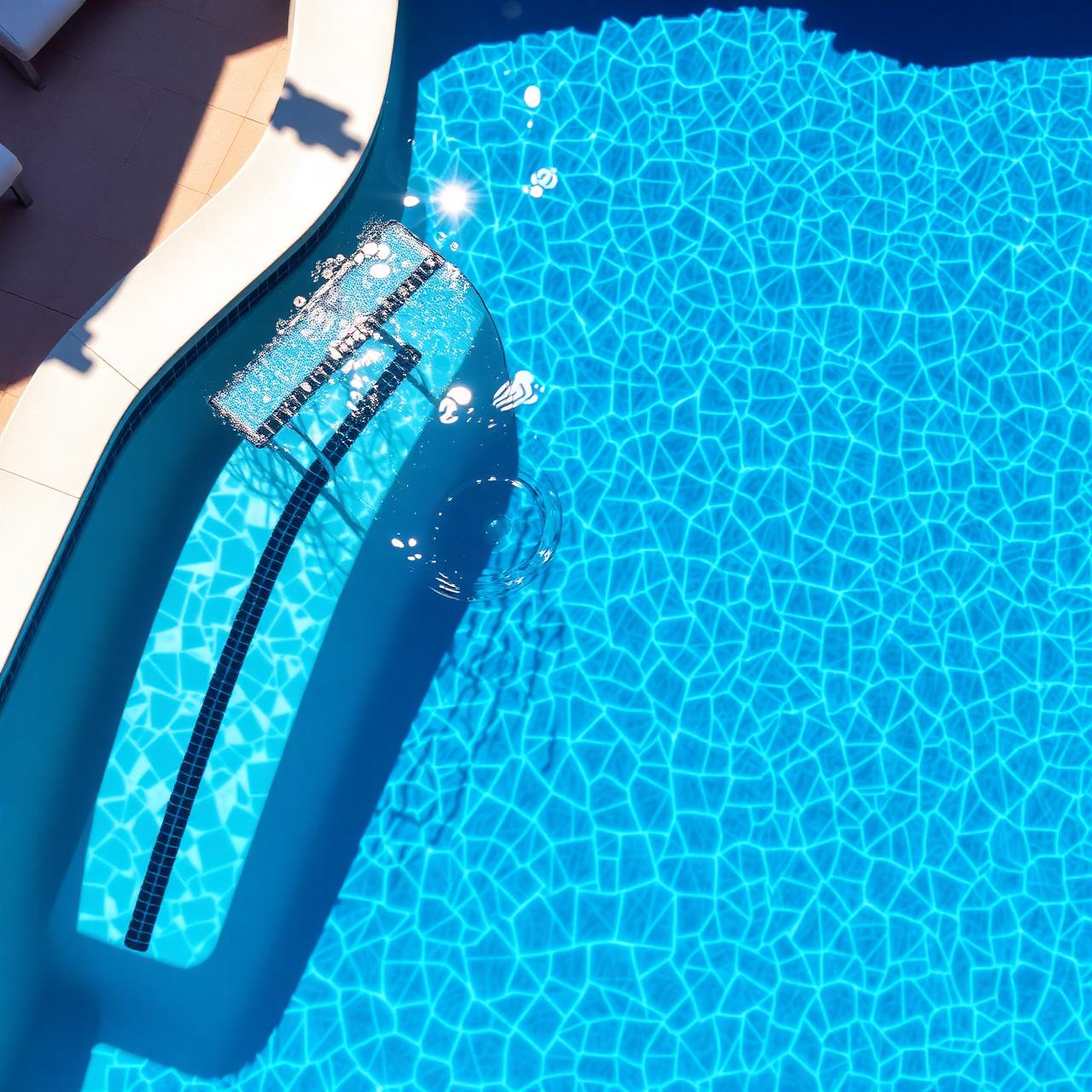 Sparkling pool tiles